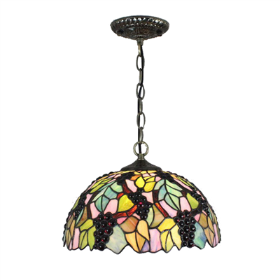 PL120032 12 inch Grape Tiffany Style Pendant Lamp stained glass hanging lighting