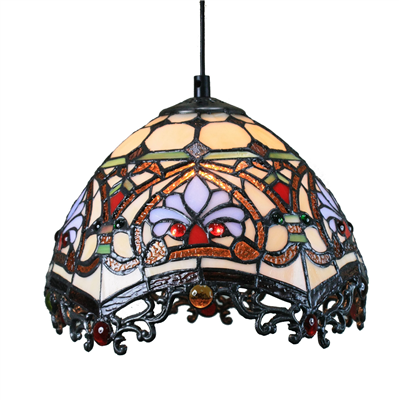 PL080019 8 inch Tiffany Style Pendant Lamp stained glass hanging lighting 