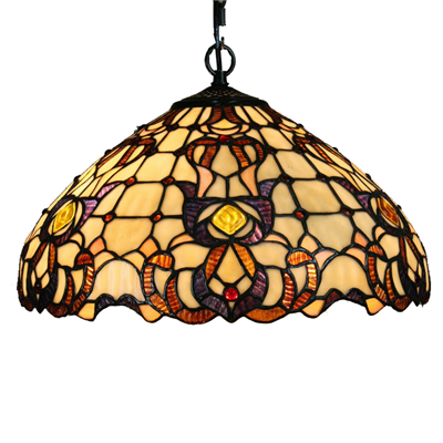 PL160007 16 inch classical Tiffany Style Pendant Lamp stained glass hanging lighting 