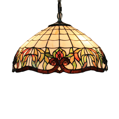 PL160009 16 inch Flower Tiffany Style Pendant Lamp stained glass hanging lighting 