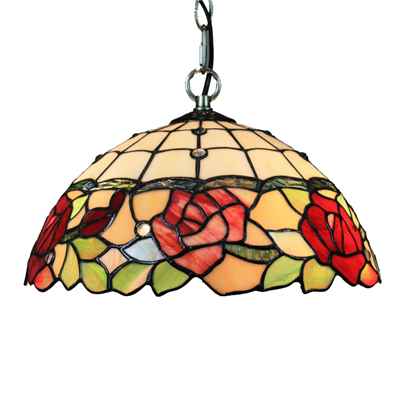PL160019 16 inch Flower Tiffany Style Pendant Lamp stained glass hanging lighting 