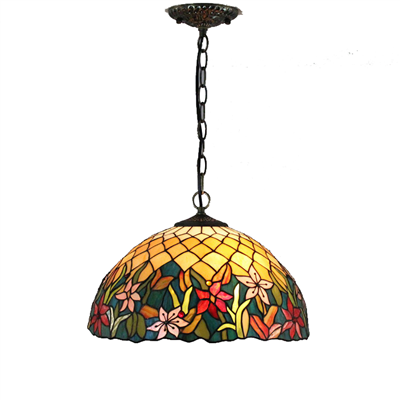 PL160023 16 inch Flower Tiffany Style Pendant Lamp stained glass hanging lighting 
