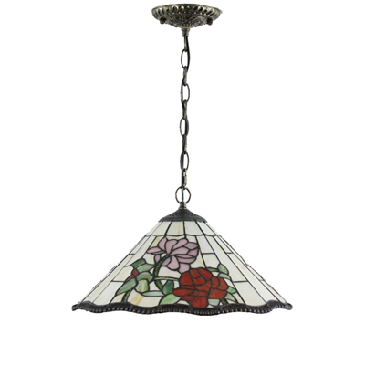 PL160025 16 inch Flower Tiffany Style Pendant Lamp stained glass hanging lighting 