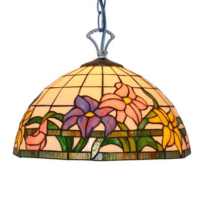 PL160026 16 inch Flower Tiffany Style Pendant Lamp stained glass hanging lighting 