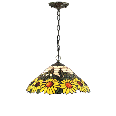 PL160027 16 inch Flower Tiffany Style Pendant Lamp stained glass hanging lighting