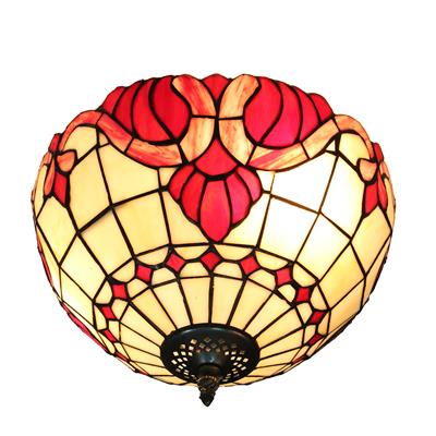 CE120001 12 inch tiffany ceiling lamp Round Glass Flush Mount Ceiling Lighting