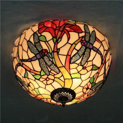 CE120005 12 inch Tiffany Style ceiling lamp Tiffany Bedroom Ceiling Light Flush Mount Ceiling Lighti