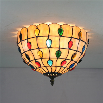 CE120012 12 inch Tiffany Style ceiling lamp Tiffany Bedroom Ceiling Light Flush Mount Ceiling Lighti