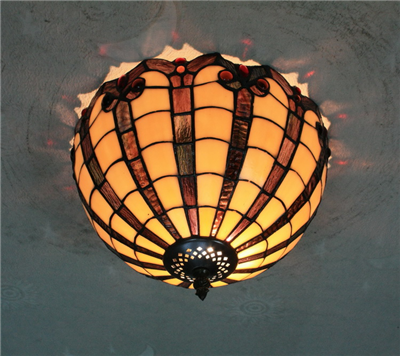 CE120017 12 inch tiffany ceiling lamp Round Glass Flush Mount Ceiling Lighting
