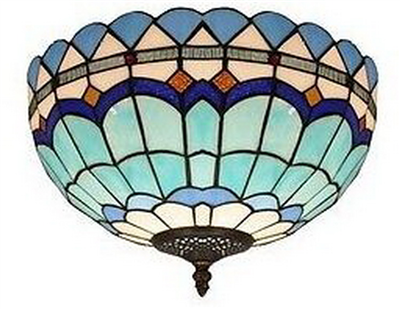 CE120025 12 inch tiffany ceiling lamp Round Glass Flush Mount Ceiling Lighting