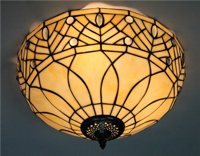 CE120030 12 inch tiffany ceiling lamp Round Glass Flush Mount Ceiling Lighting