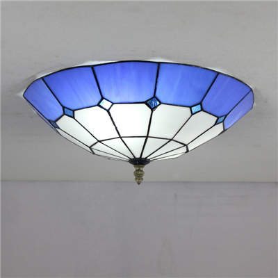 CE120031 12 inch tiffany ceiling lamp Round Glass Flush Mount Ceiling Lighting