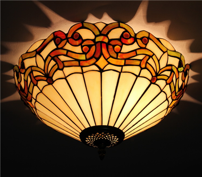 CE120040 12 inch tiffany ceiling lamp Round Glass Flush Mount Ceiling Lighting