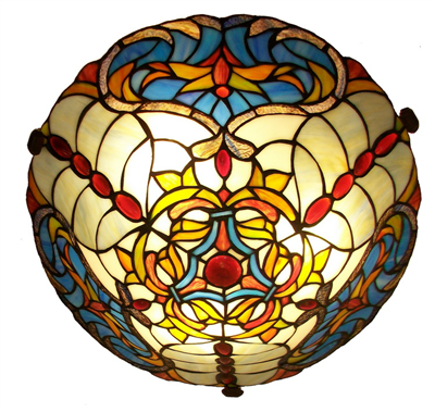 CE160001 16 inch tiffany ceiling lamp Round Glass Flush Mount Ceiling Lighting