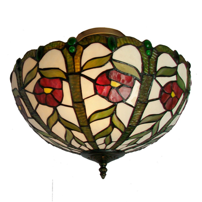CE160004 16 inch tiffany ceiling lamp Round Glass Flush Mount Ceiling Lighting
