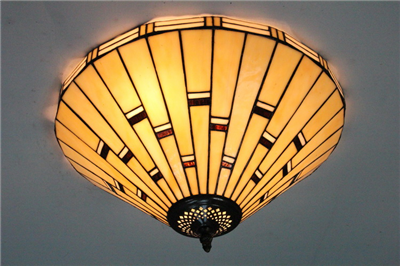 CE160006 16 inch tiffany ceiling lamp Round Glass Flush Mount Ceiling Lighting
