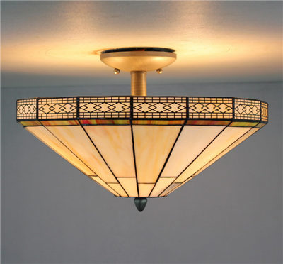 CE160009 16 inch tiffany ceiling lamp Round Glass Flush Mount Ceiling Lighting