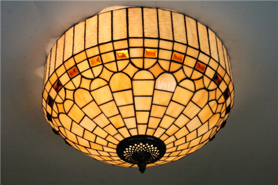 CE160016 16 inch tiffany ceiling lamp Round Glass Flush Mount Ceiling Lighting