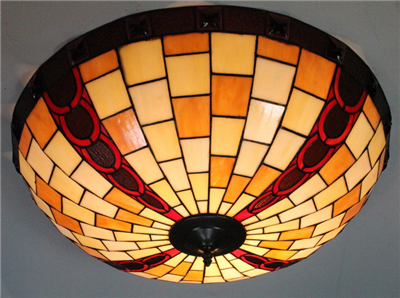 CE200012 20 inch tiffany ceiling lamp Round Glass Flush Mount Ceiling Lighting