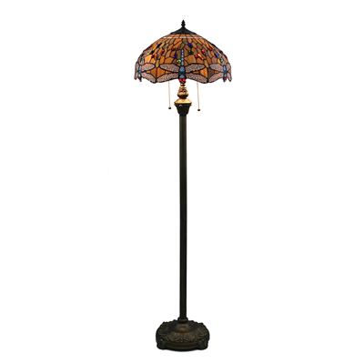 FL160002 16 inch Tiffany floor lamp  of dragonfly stained glass floor lamp from China  