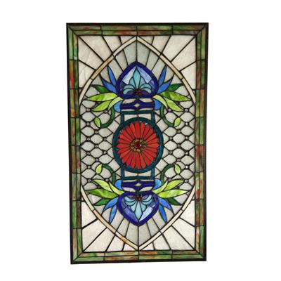 GP00039   Tiffany Style stained glass window panel Wall hanging ornaments 
