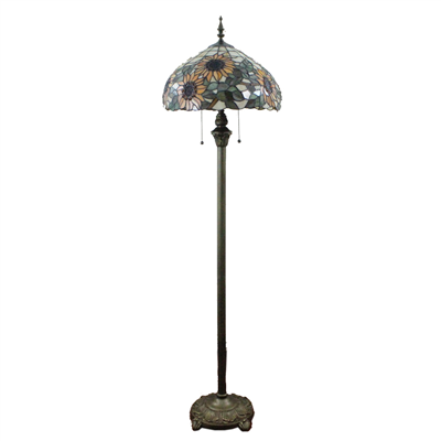 FL160016 16 inch Two lights Tiffany floor lamp stained glass floor lamp from China  