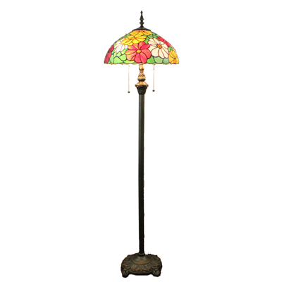 FL160017 16 inch Two lights Tiffany floor lamp stained glass floor lamp from China  