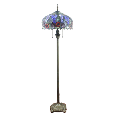 FL160020 16 inch Two lights Tiffany floor lamp stained glass floor lamp from China  