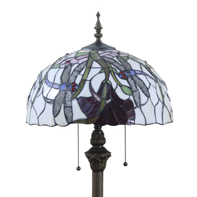 FL160027 16 inch Two lights Tiffany floor lamp stained glass floor lamp from China  