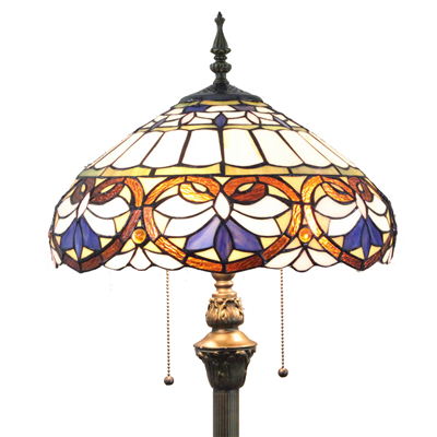 FL160028 16 inch Two lights Tiffany style floor lamp stained glass floor lamp wholesale