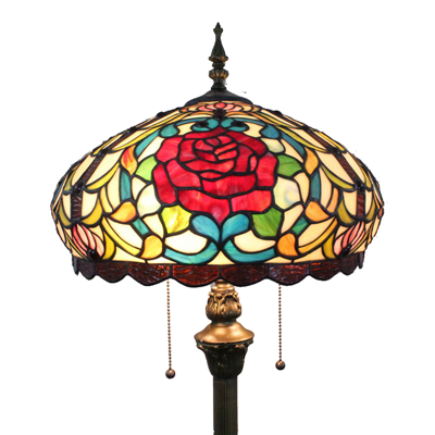 FL160036 16 inch Two lights Tiffany floor lamp stained glass floor lamp from China