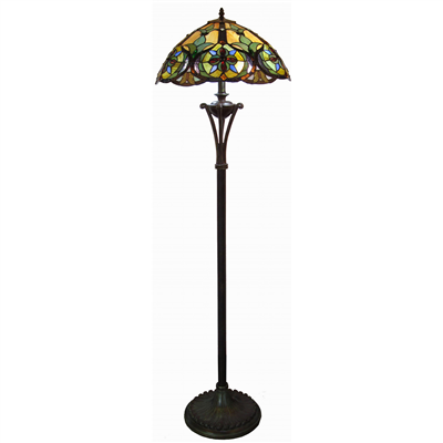 FL160042 16 inch Two lights Tiffany floor lamp stained glass floor lamp from China  