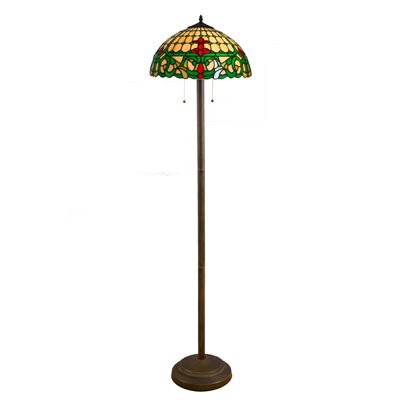 FL160051 16 inch Two lights Tiffany floor lamp stained glass floor lamp from China  