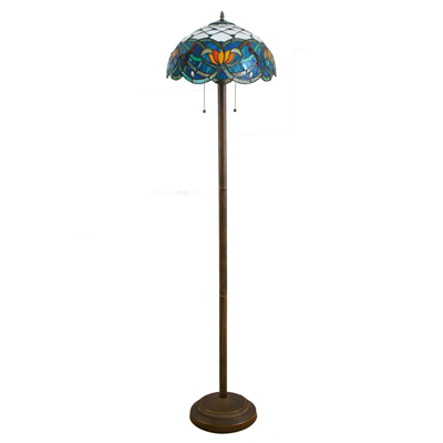 FL160052 16 inch Two lights Tiffany floor lamp stained glass floor lamp from China  