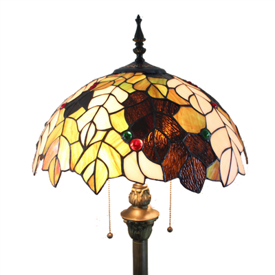 FL160056 16 inch Two lights Tiffany floor lamp stained glass floor lamp from China  