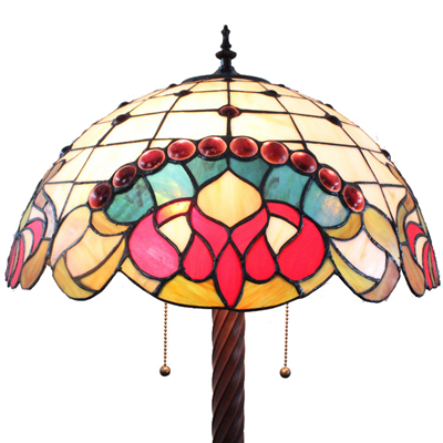 FL160057 16 inch Two lights Tiffany floor lamp stained glass floor lamp from China  
