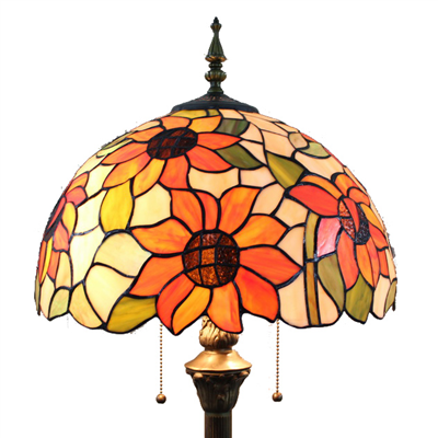 FL160059 16 inch Two lights Tiffany floor lamp stained glass floor lamp from China  