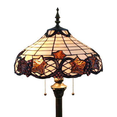 FL160062 16 inch Two lights Tiffany floor lamp stained glass floor lamp from China  