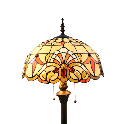 FL160065 16 inch Two lights Tiffany floor lamp stained glass floor lamp from China  