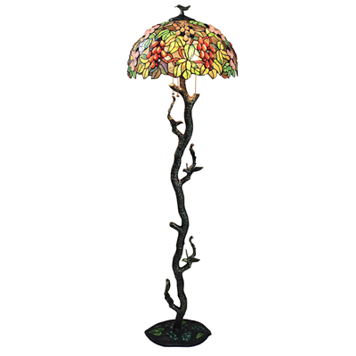 FL200105 20 inch Three lights Bird on tree base Tiffany floor lamp stained glass floor lamp from Chi