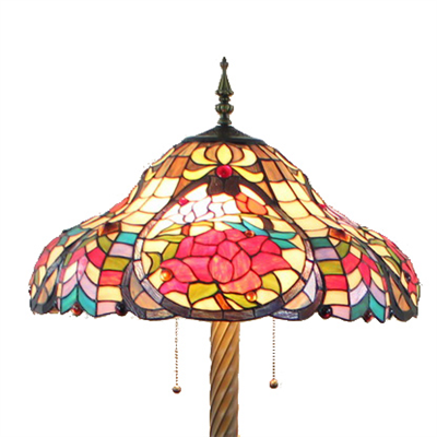 FL200084 20 inch Two lights Zinc alloy base Tiffany floor lamp stained glass floor lamp from China