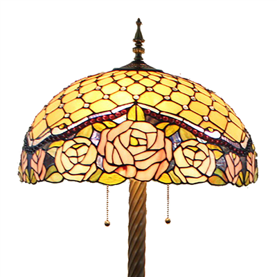 FL200083 20 inch Two lights Zinc alloy base Tiffany floor lamp stained glass floor lamp from China