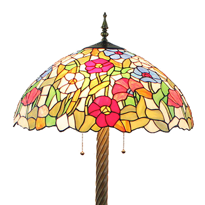 FL200082 20 inch Two lights Zinc alloy base Rose shade Tiffany floor lamp stained glass floor lamp f