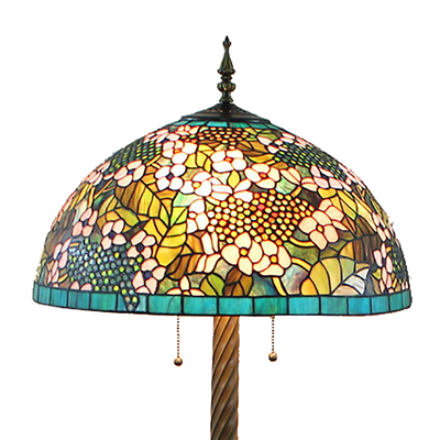 FL20081 20 inch Two lights Resin base Tiffany floor lamp stained glass floor lamp from China  