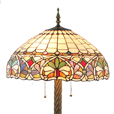 FL20077 20 inch Two lights Resin base Tiffany floor lamp stained glass floor lamp from China