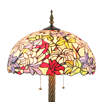 FL20076 20 inch Two lights Resin base Tiffany floor lamp stained glass floor lamp from China