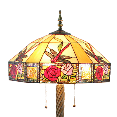 FL200075 20 inch Two lights Zinc alloy base Tiffany floor lamp stained glass floor lamp from China