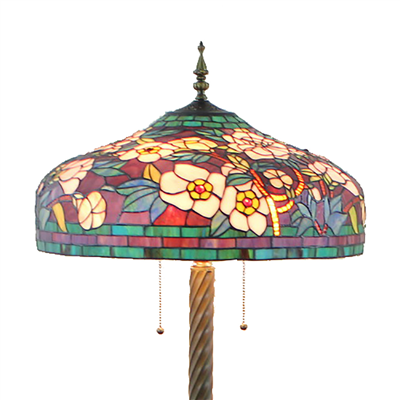 FL200074 20 inch Two lights Zinc alloy base Tiffany floor lamp stained glass floor lamp from China