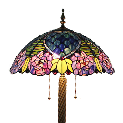 FL200072 20 inch Two lights Zinc alloy base Tiffany floor lamp stained glass floor lamp from China