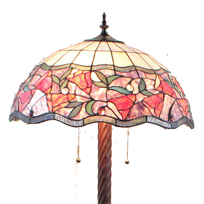 FL200066 20 inch Two lights Zinc alloy base Tiffany floor lamp stained glass floor lamp from China